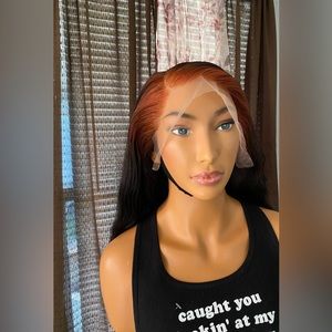 Body wave lace frontal human hair HD transparent lace front wig dyed roots